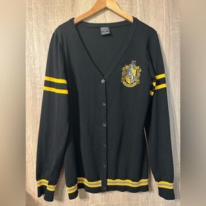 Harry Potter Black and Yellow Hufflepuff Cardigan Size XL